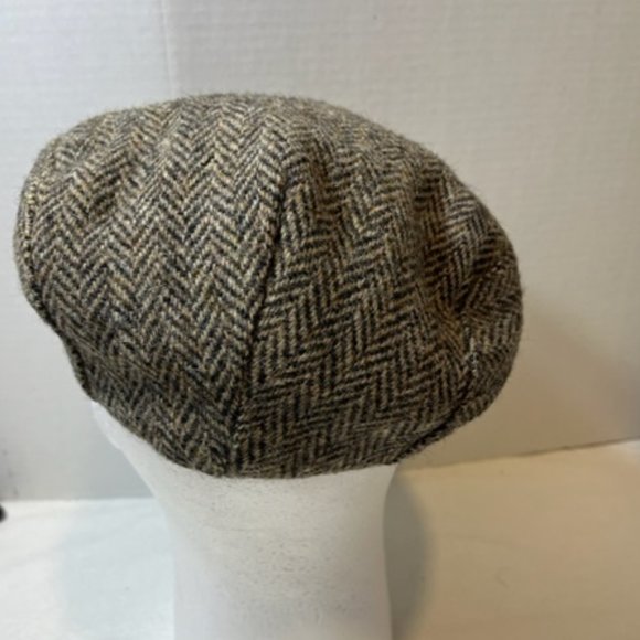 VTG Harris Tweed Flat Cap Baretta Newsboy Hand Woven Wool - Picture 3 of 8